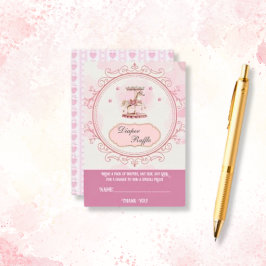 Lila Pony Dreams- Diaper Raffle-kuvert Card Tilläggskort