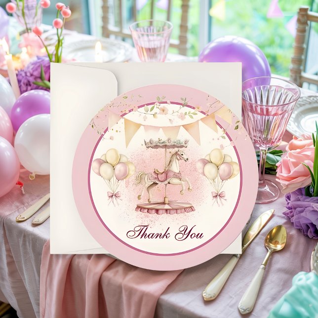Lila Pony Dreams-Tack-ditt kort (purple-pony-dreams-vintage-thank-you-card)