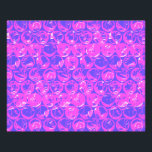 Lila pop art bubbelbyte fototryck<br><div class="desc">Bubbelskrot av mönster i blått och lila</div>