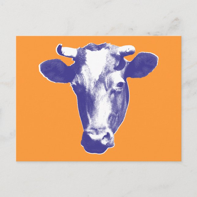 Lila Pop Art Ko Grafik Vykort (Framsida)