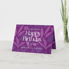 Lila Pop Flowers Grattis på födelsedagen till dig Kort
