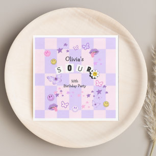 Lila Pop Music Tween Tonåring födelsedagsinbjudan Pappersservett