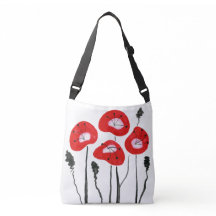 Lila Poppies Crossbody Bag