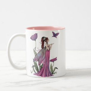 Lila Poppy Ängslev Fjäril Fantasy Art Mugg