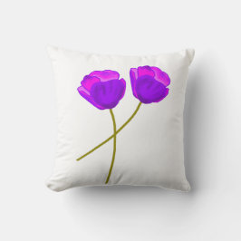 Lila Poppy Flowers Kudde