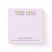 Lila PostIT®-anteckningsbok Anpassningsbar Logotyp