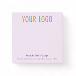 Lila PostIT®-anteckningsbok Anpassningsbar Logotyp Post-it Block