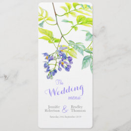 Lila Potatiscreeper art bröllop middag Meny