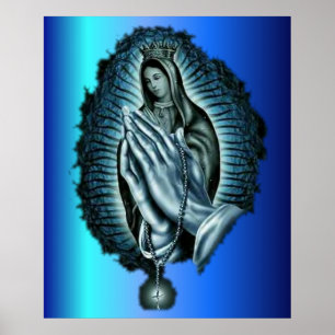 Lila Prayer - bläddrade Jungfru Mary Skriv ut Poster