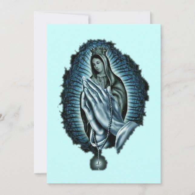 Lila Prayer Blsed Virgin Mary-inbjudan Inbjudningar (Framsida)