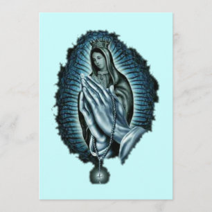 Lila Prayer Blsed Virgin Mary-inbjudan Inbjudningar