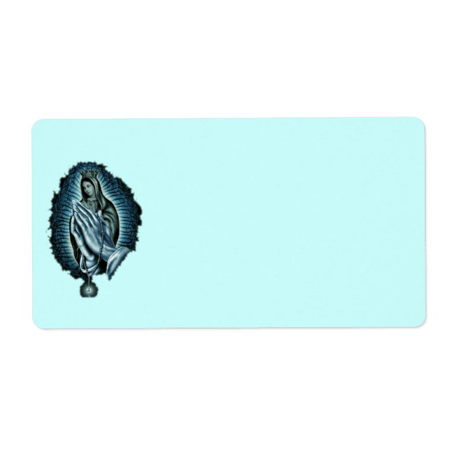 Lila Prayer Blsed Virgin Mary Label Fraktsedel (Framsidan)