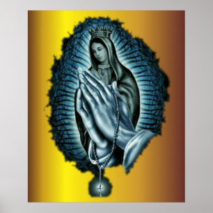 Lila Prayer Blsed Virgin Mary Skriv ut Poster
