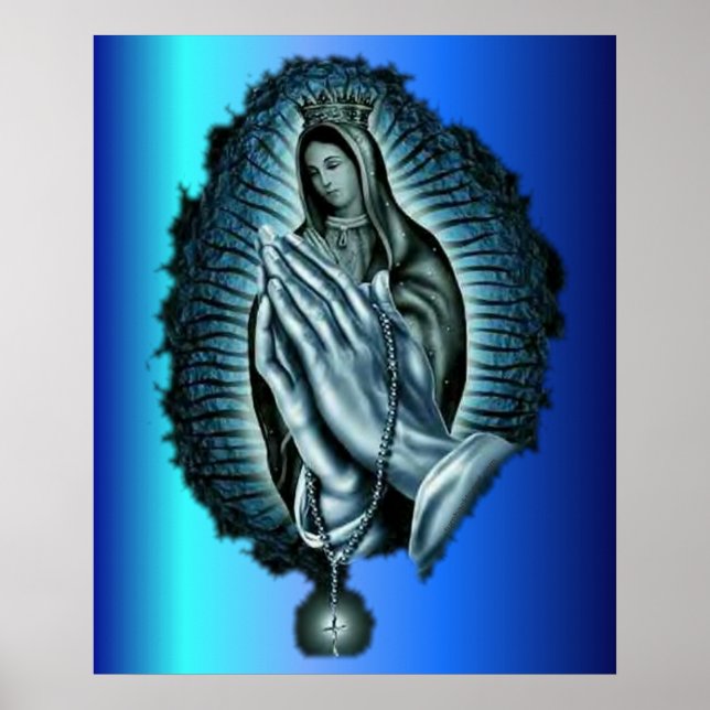 Lila Prayer Blsed Virgin Mary Skriv ut Poster (Framsidan)