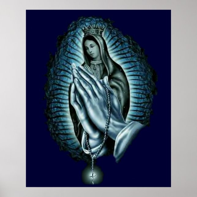 Lila Prayer Blsed Virgin Mary Skriv ut Poster (Framsidan)