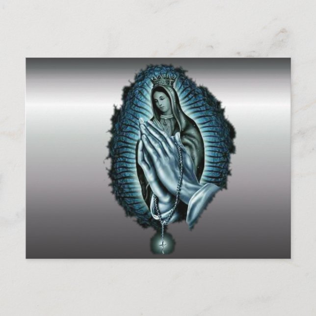 Lila Prayer Blsed Virgin Mary Vykort (Framsida)