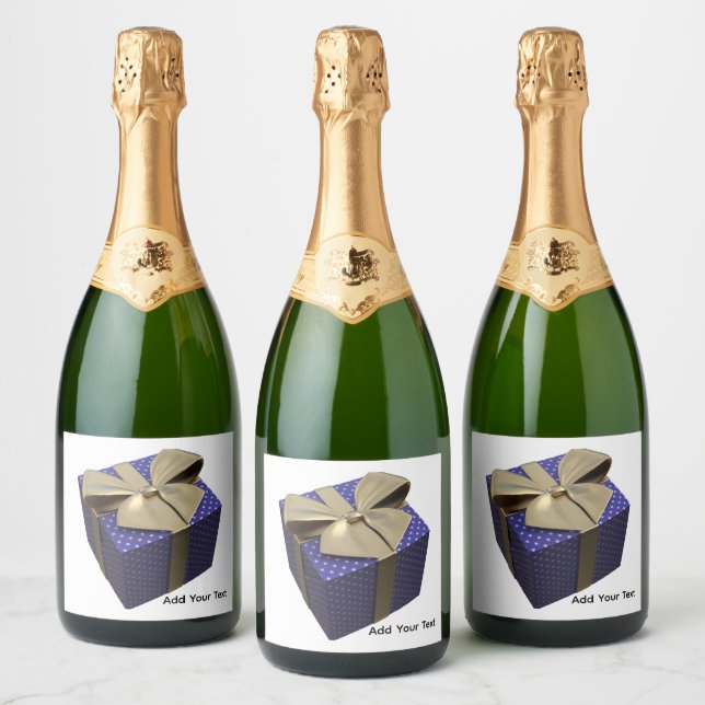 Lila presentask Champagne-etikett (Flaskor)