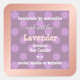 Lila-prickade produktförpackningsetiketter Ro Guld Fyrkantigt Klistermärke