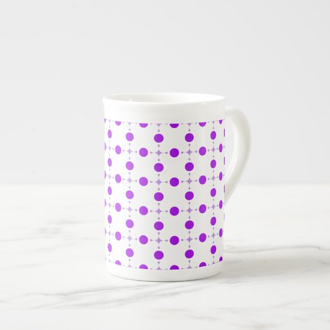 Lila prickar, Prickigt mönster, Prickar, Prickigt Benporslin Mugg (Framsida höger)