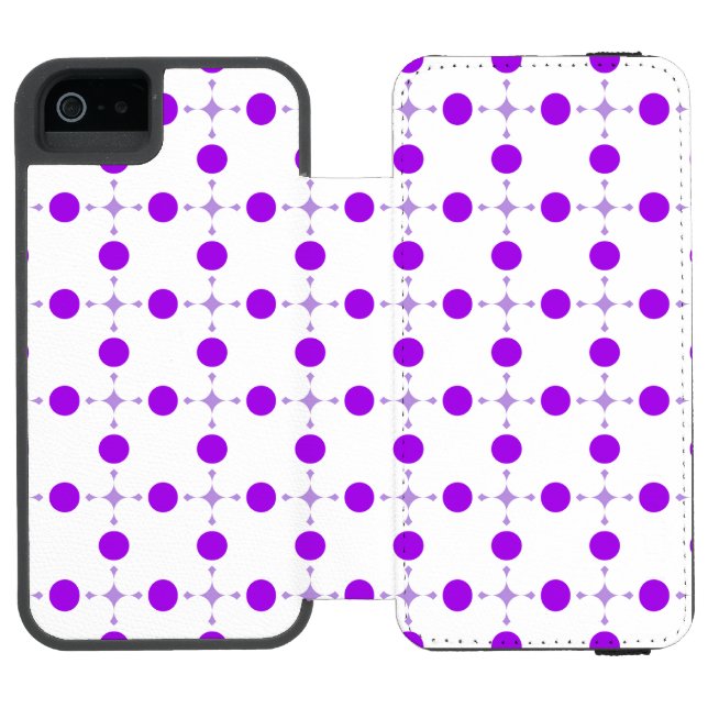Lila prickar, Prickigt mönster, Prickar, Prickigt Incipio iPhone Wallet Skal (Folio Öppen)