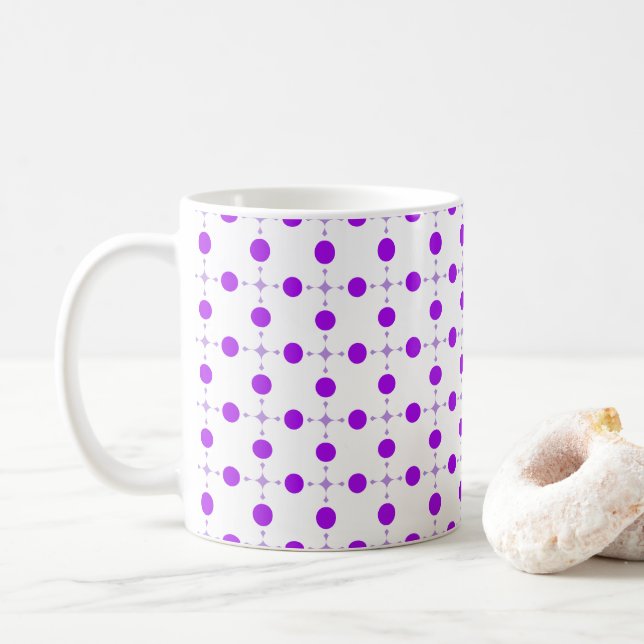 Lila prickar, Prickigt mönster, Prickar, Prickigt Kaffemugg (Med munk)