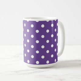 Lila prickig vit elefantpresentmugg kaffemugg