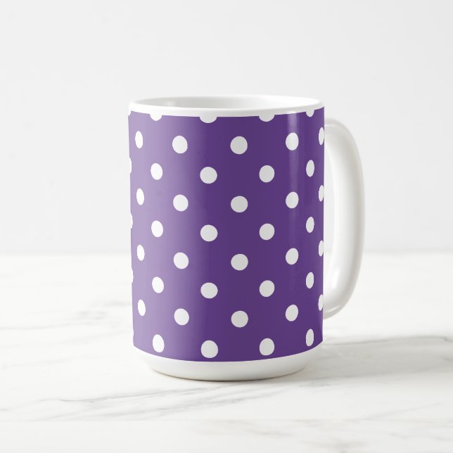 Lila prickig vit elefantpresentmugg kaffemugg (Framsida höger)