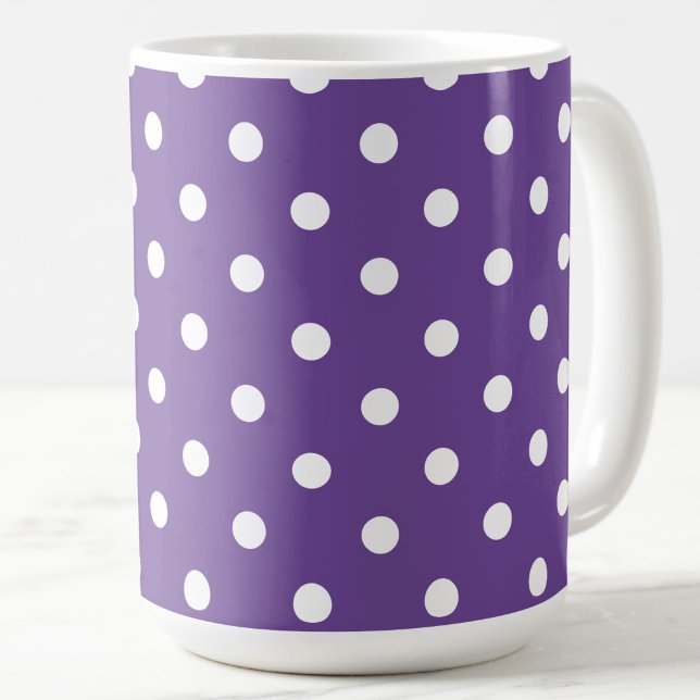 Lila prickig vit elefantpresentmugg kaffemugg (Skapare uppladdad)