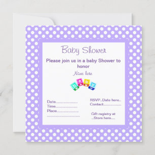 LILA PRICKIGA BABYSHOWER INBJUDAN BLOCKER