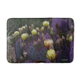 Lila prickly pear opuntia cactus gula blommor badrumsmatta