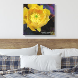 Lila prickly pear opuntia cactus gula blommor canvastryck