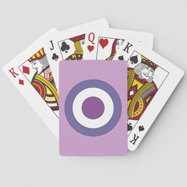 Lila prickskiva spel kort (Baksidan)