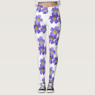 Lila Primula Flower Blommar Anpassningsbar Legging