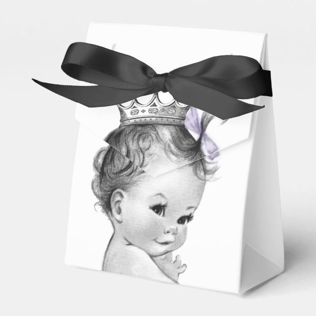Lila Princess Baby Shower Presentaskar (Framsidan Sidan)