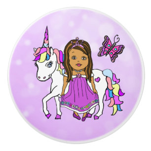 Lila Princess, Butterfly och Unicorn Knopp