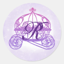 Lila Princess Carriage Stickers Runt Klistermärke