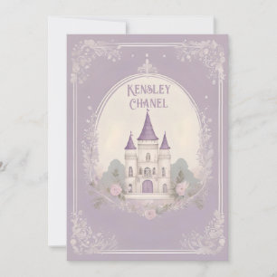 Lila Princess Castle-inbjudningar Inbjudningar