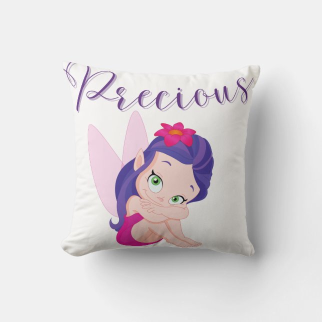 Lila Princess Fairy Dekorativ kudde (Framsida)