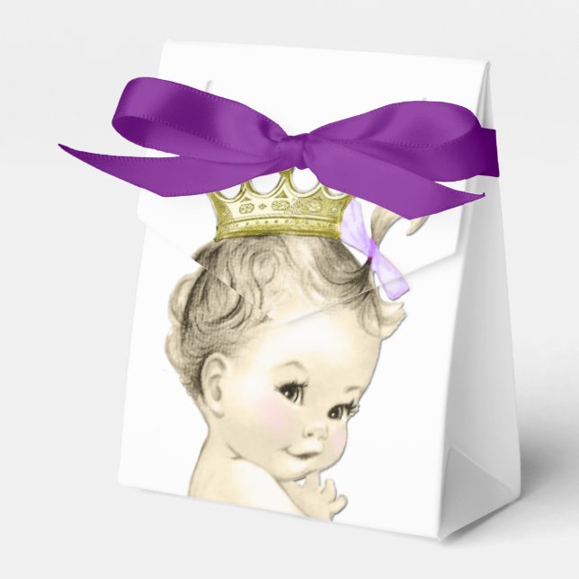 Lila Princess Favor Box Presentaskar (Framsidan Sidan)