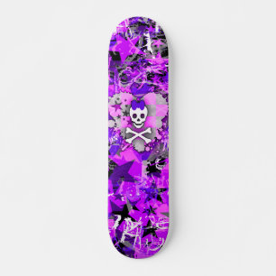 Lila Princess Heart Döskalle skateboard