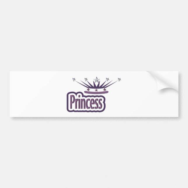 Lila Princess Krona Bildekal (Framsidan)