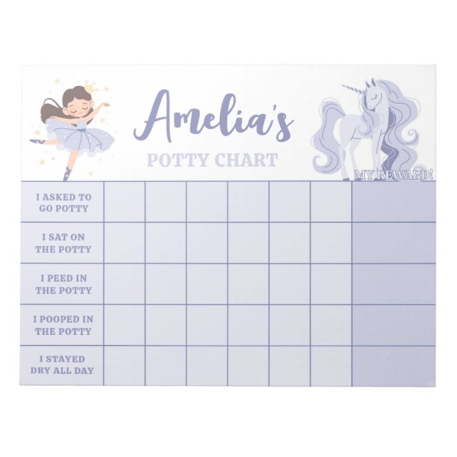 Lila Princess Potty Personlig Namn Task  Anteckningsblock (Framsida)