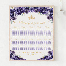 Lila Princess Quinceañera 10 Bord-passagerardiagra Poster