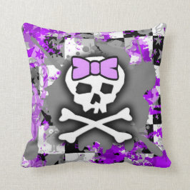 Lila Princess Skull Pillow Kudde