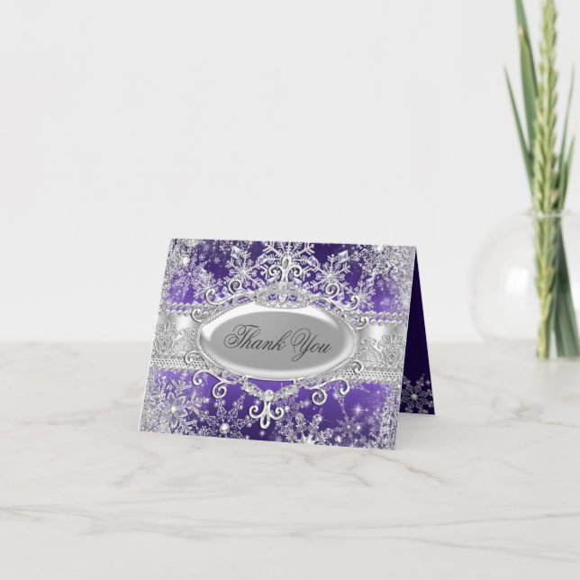 Lila Princess Winter Wonderland - tackkort (Framsida)