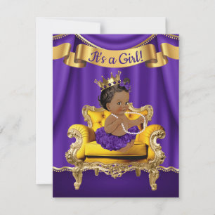 Lila prinsessa baby shower-inbjudningar inbjudningar