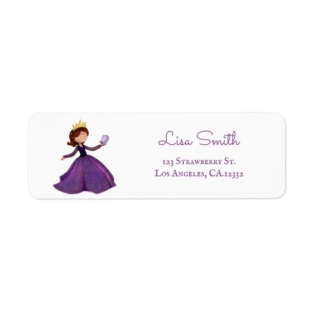 Lila Prinsessa Fjäril Returadress Etikett (Framsidan)
