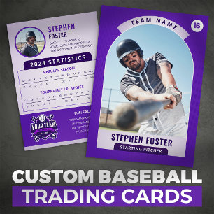 Lila Pro Baseball Trading Card Spelarbild