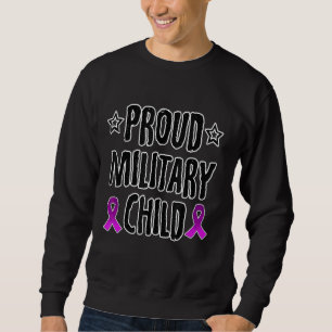 Lila Proud Militära Barnets militärbarn Mon Lång Ärmad Tröja