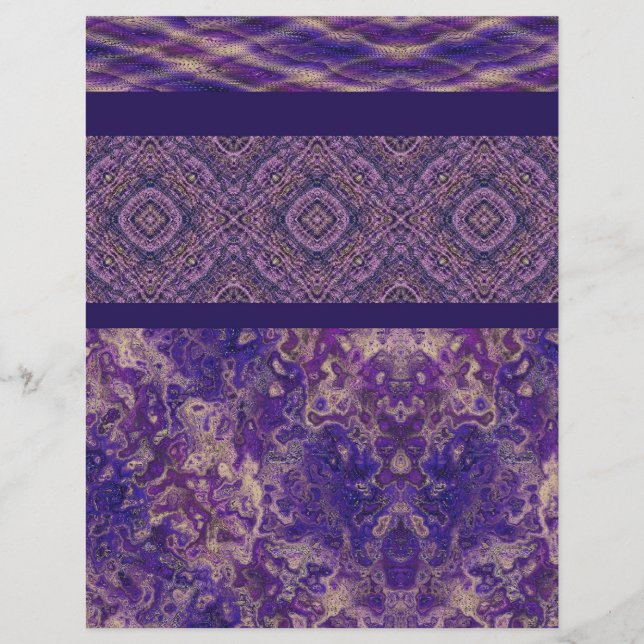 Lila provsampling bulk Scrapbook-papper sidor Reklamblad (Framsidan)
